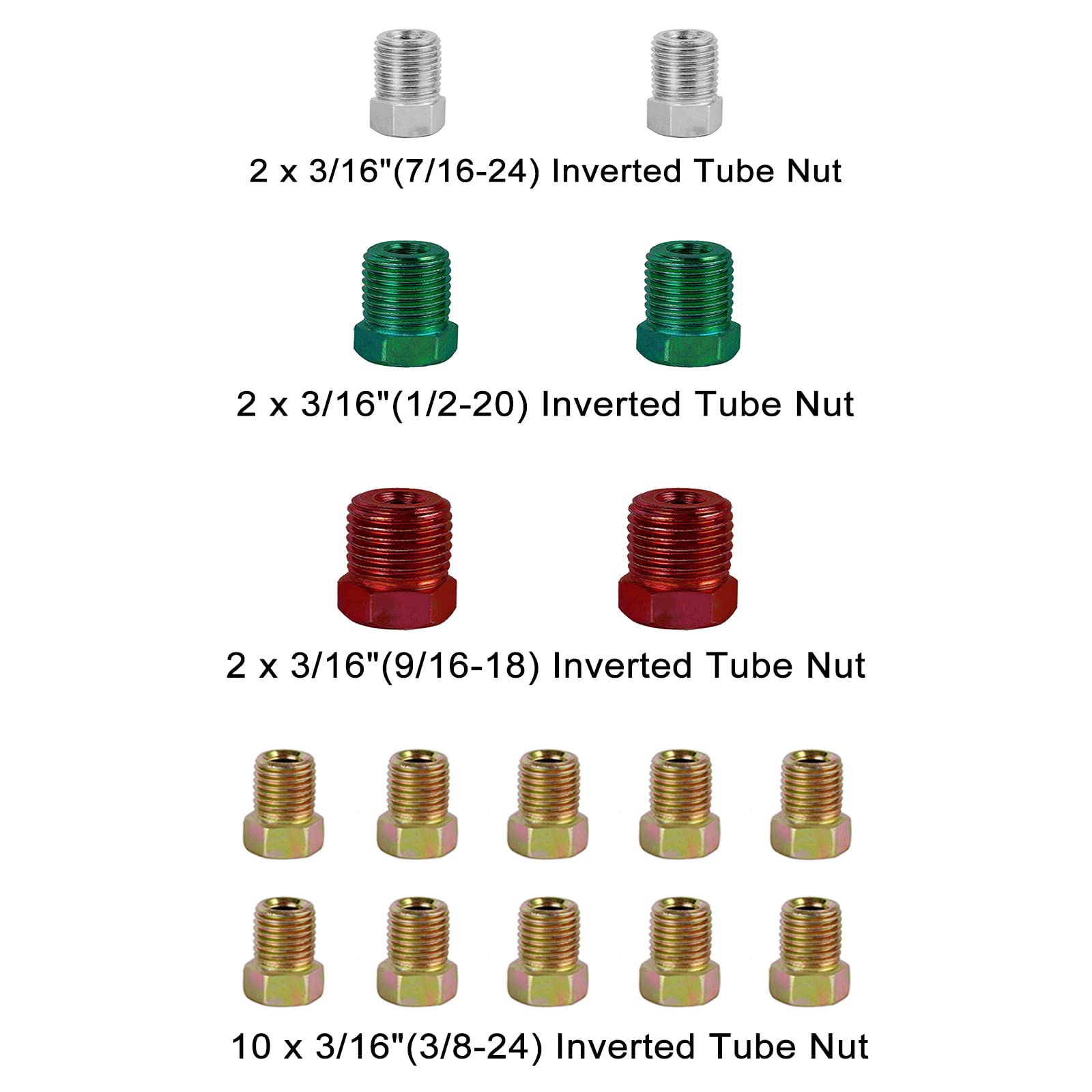 MuHize color-coded fittings laid out for quick identification