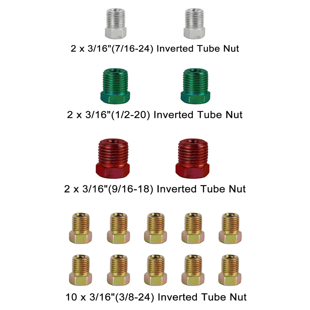 MuHize color-coded fittings laid out for quick identification