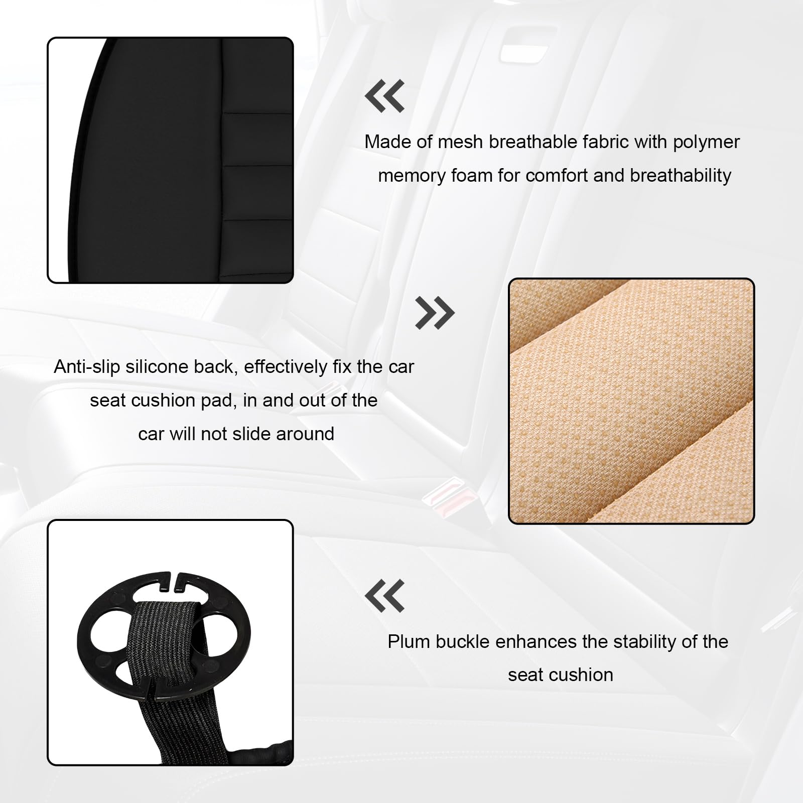 MUQIDA underside with silicone gel particles preventing cushion slippage