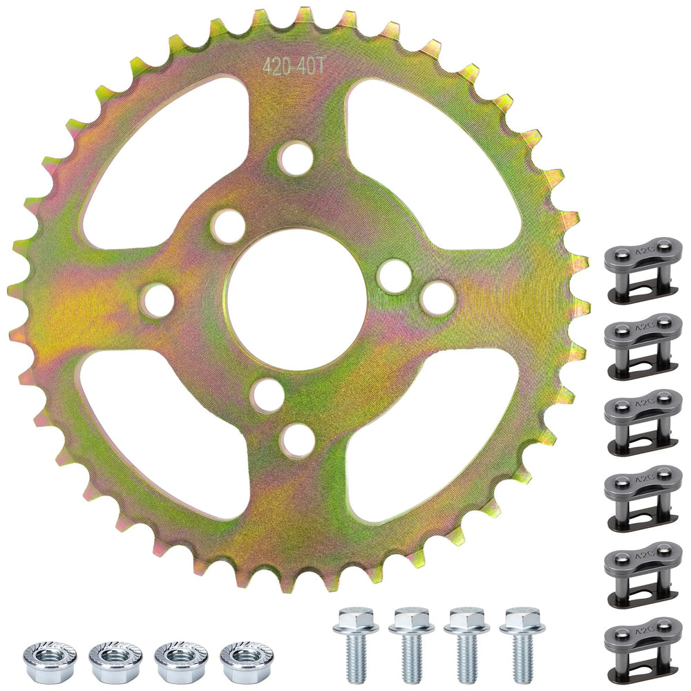 MurDvll front view of 40T sprocket showing bolt holes and tooth profile benefit durability