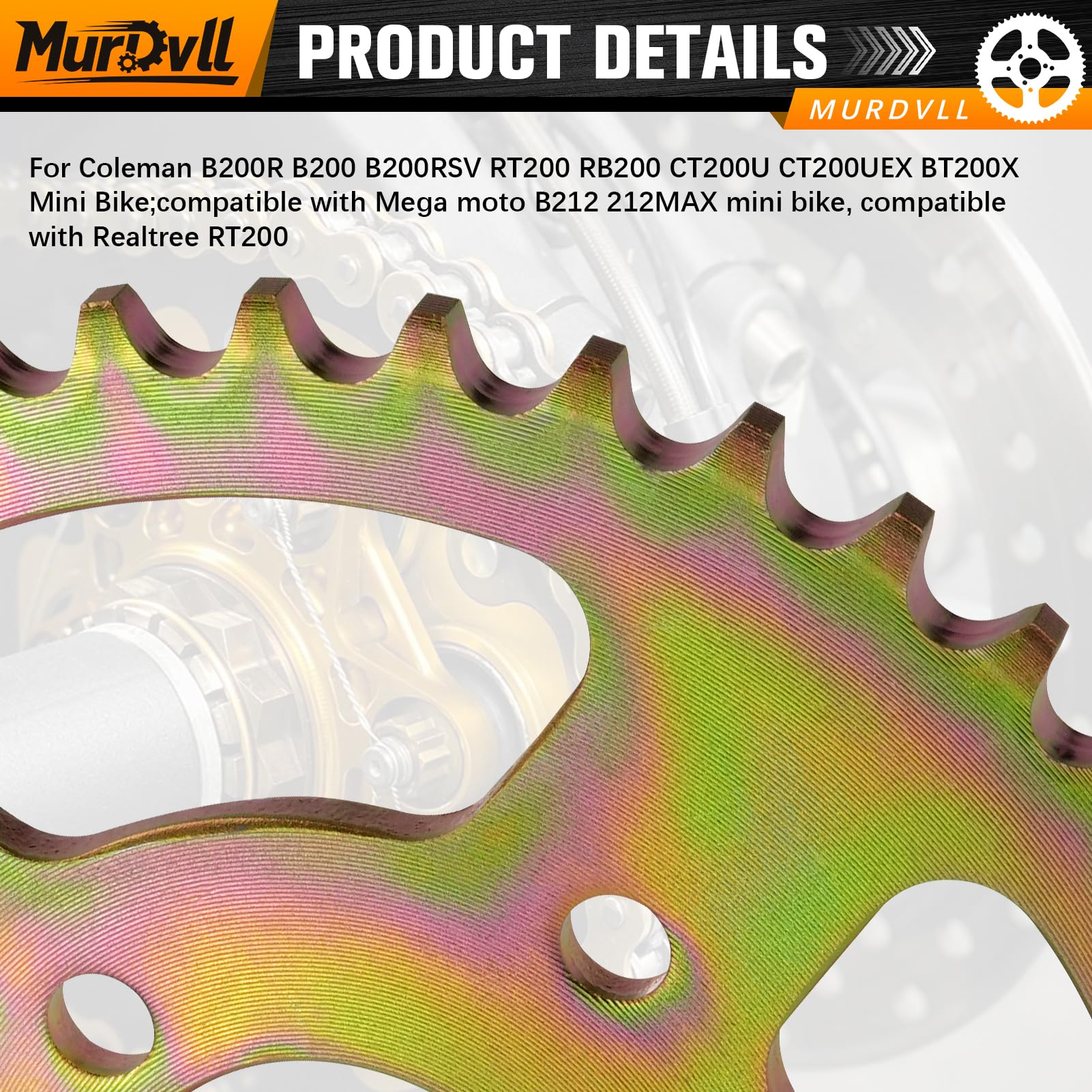 MurDvll sprocket on a mini-bike in motion illustrating reliable performance during rides