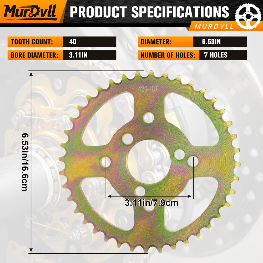 MurDvll zinc-plated sprocket finish resisting corrosion for longer drivetrain life