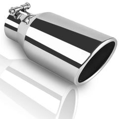 MuRealy front-facing chrome exhaust tip showing polished finish and bold outlet