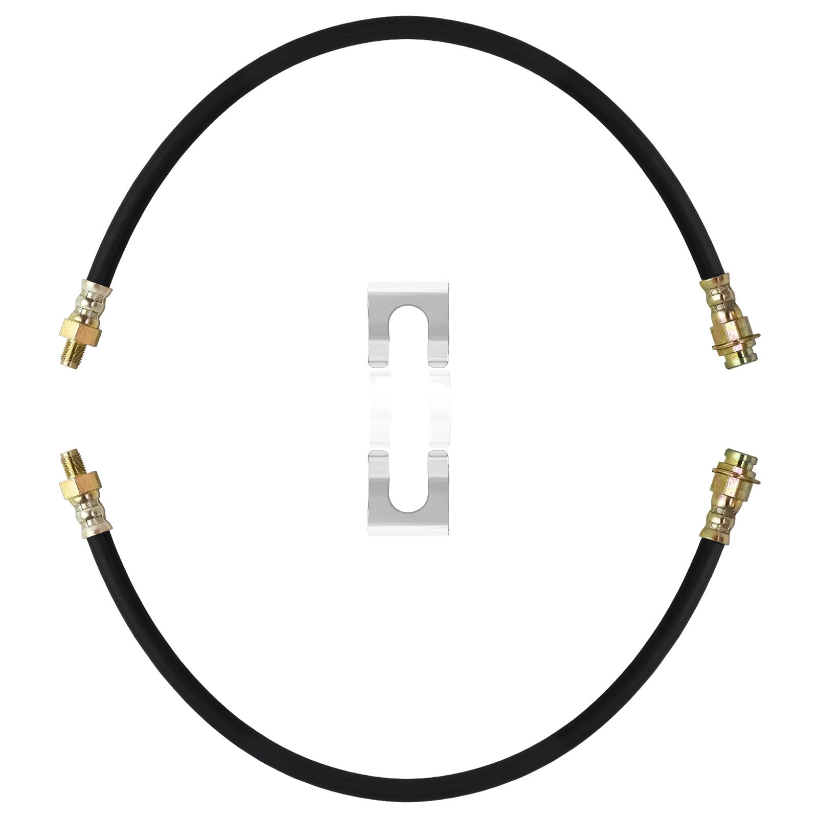 MuRealy front packaging showing two brake hoses and clear fitment info for easy selection