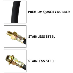 MuRealy hose mounted on caliper illustrating correct fit and improved braking reliability