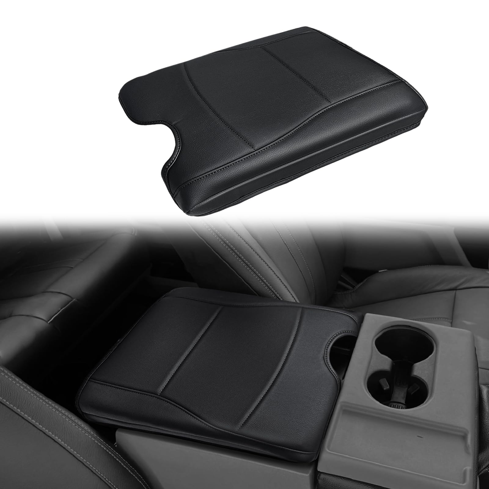 Muslogy front view of armrest cover showing perfect fit and clean look