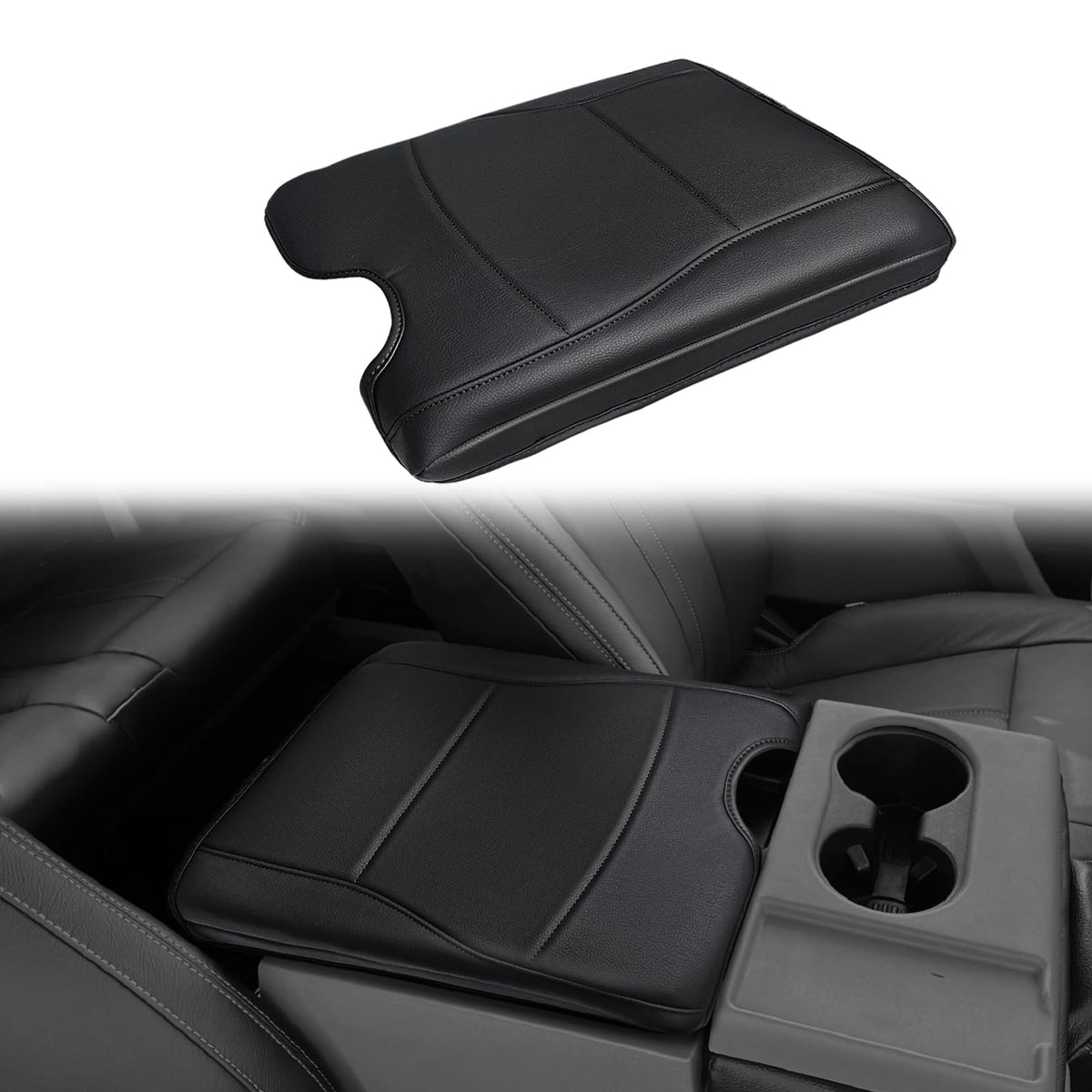 Muslogy front view of armrest cover showing perfect fit and clean look