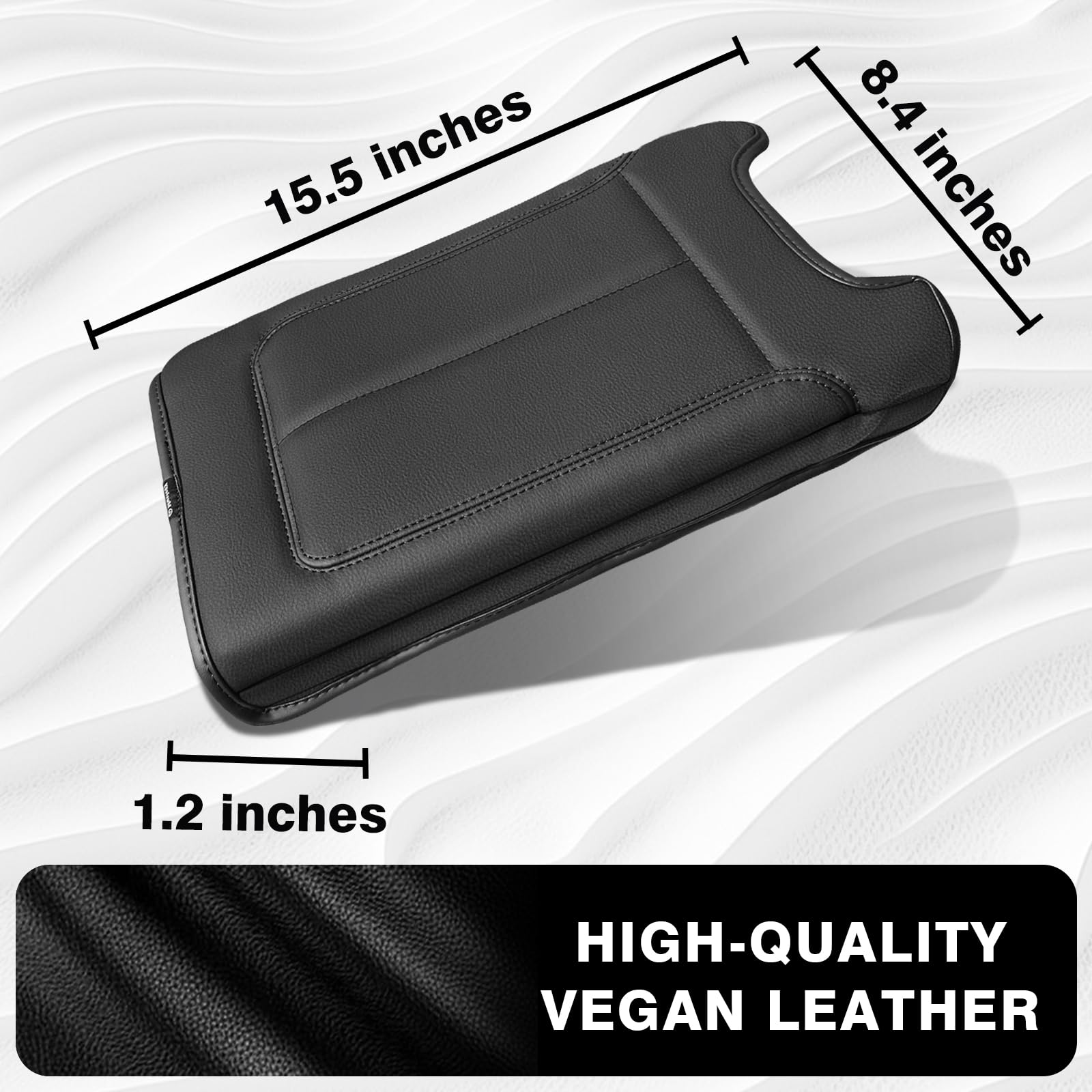 Muslogy close-up vegan leather texture highlighting durable, easy-clean surface
