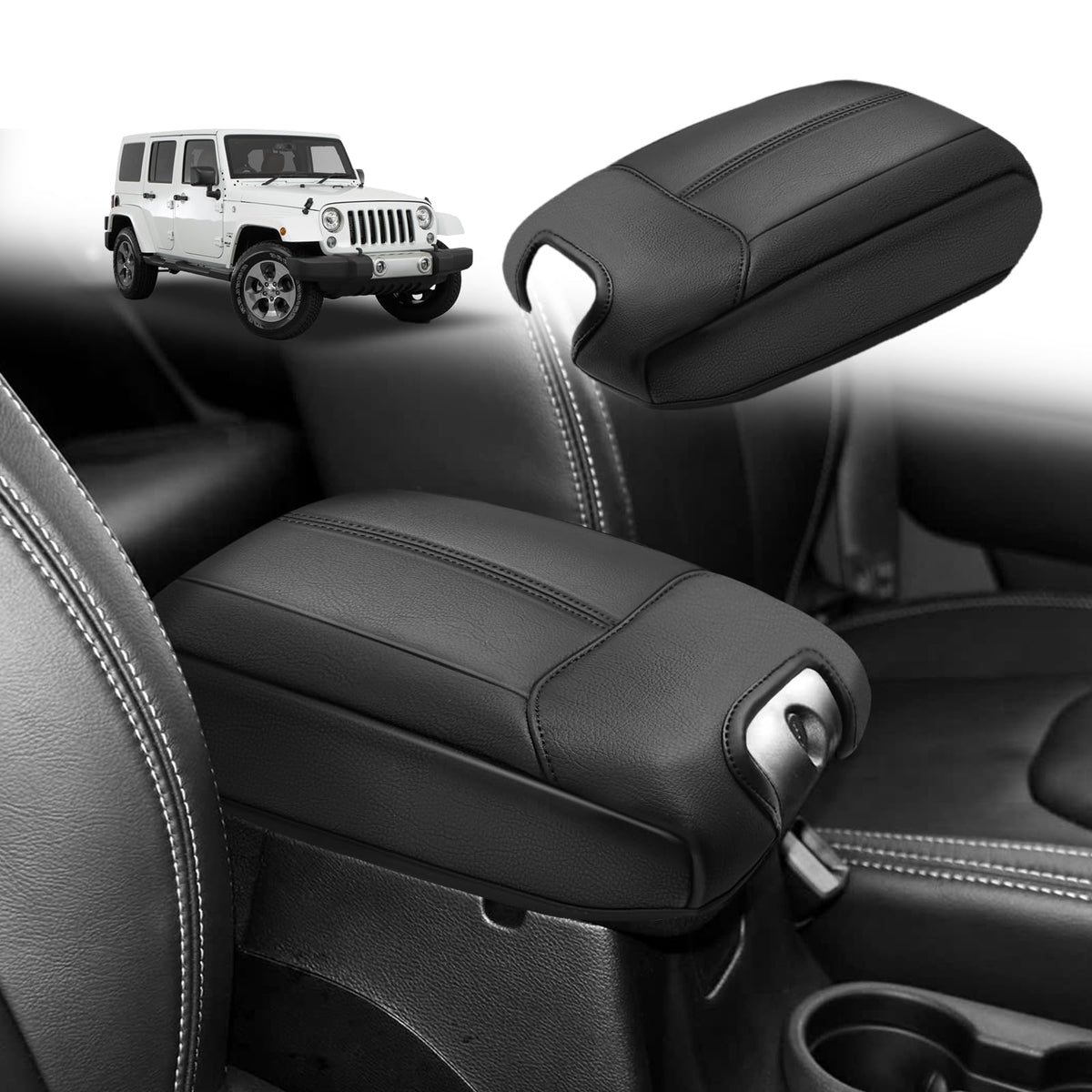 Muslogy front view of armrest cover showing clean fit and protection