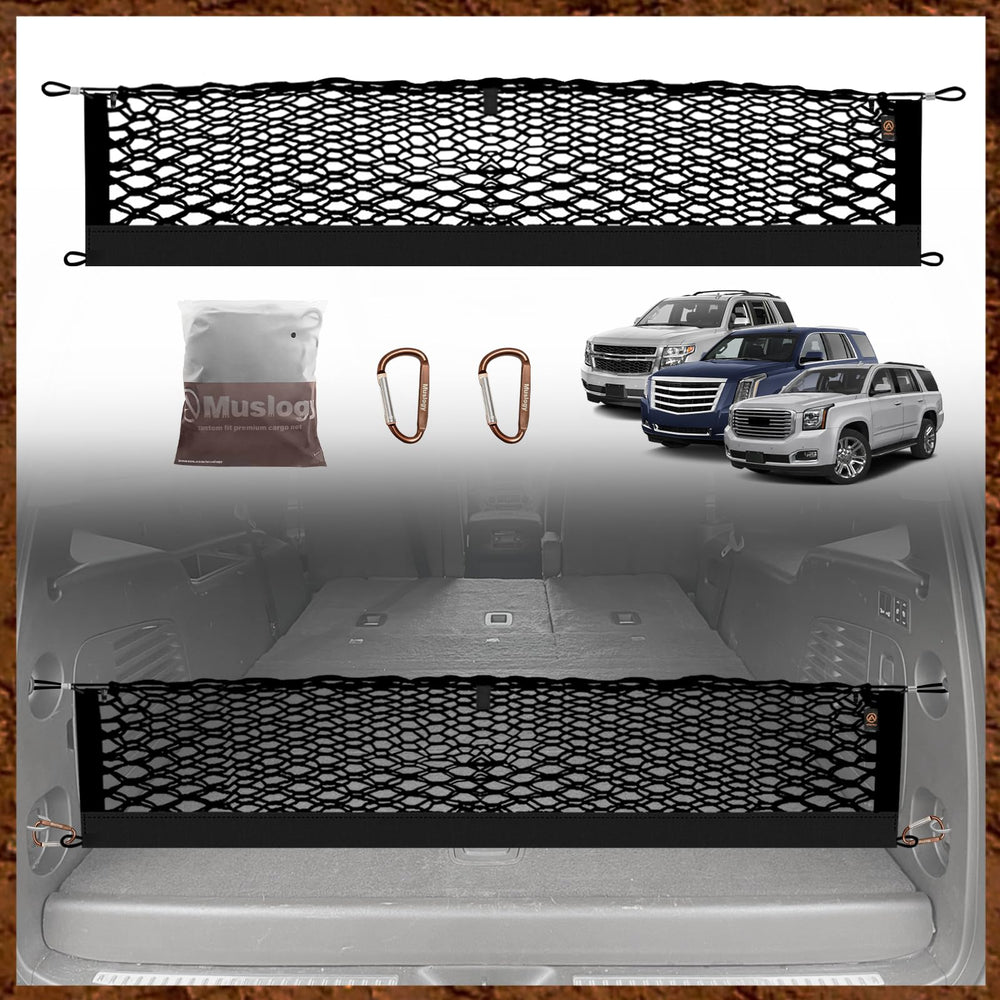 Muslogy front view installed in Tahoe showing tidy cargo and easy access
