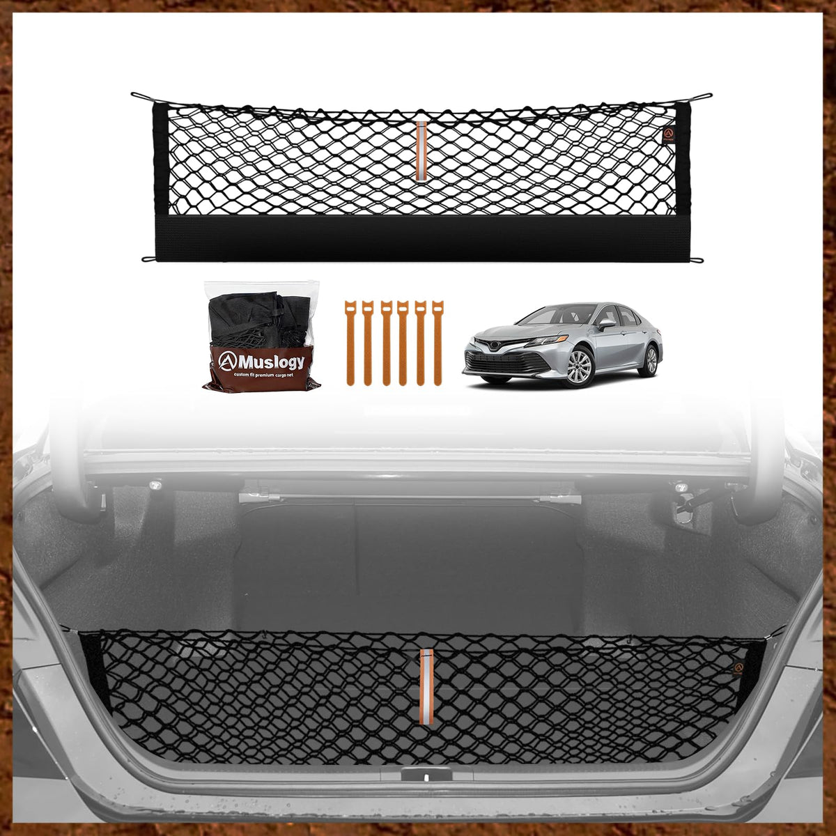 Muslogy front view trunk net showing full trunk coverage and secure hold
