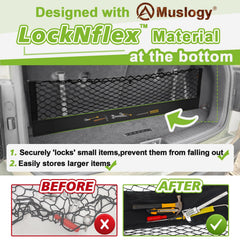 Muslogy image of included hooks attached to factory trunk anchors for easy install