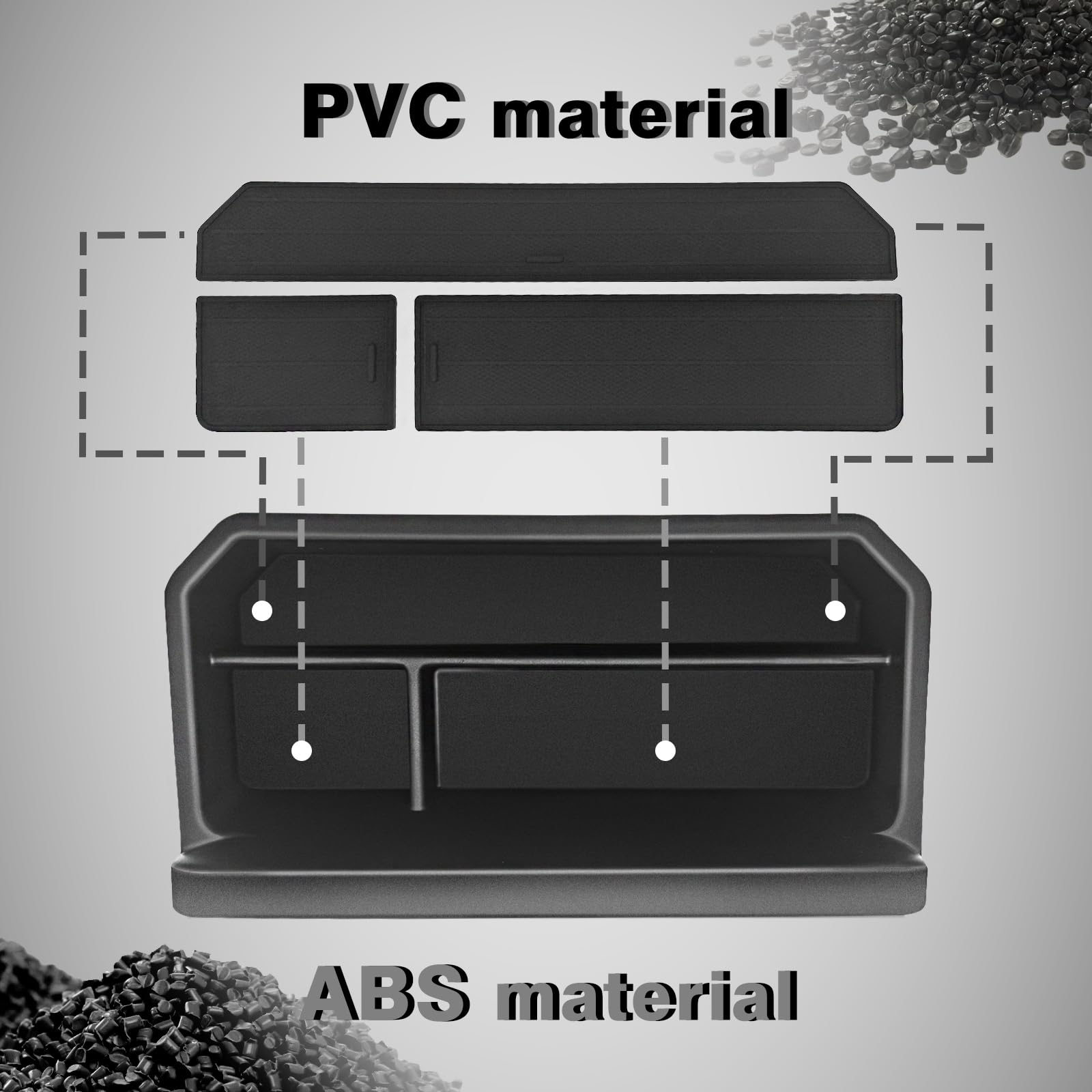 Muslogy insert mat detail showing anti-slip surface to reduce rattling