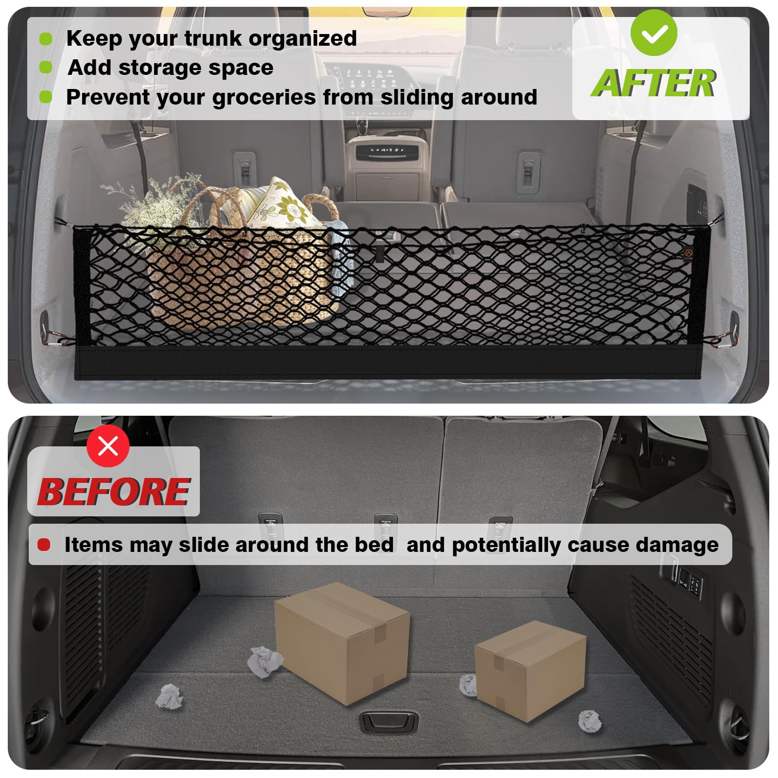 Muslogy net folded flat for compact storage saves trunk space