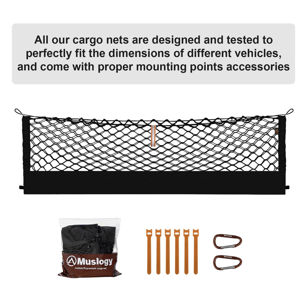 Muslogy net holding tools and gear showing stability and organized transport