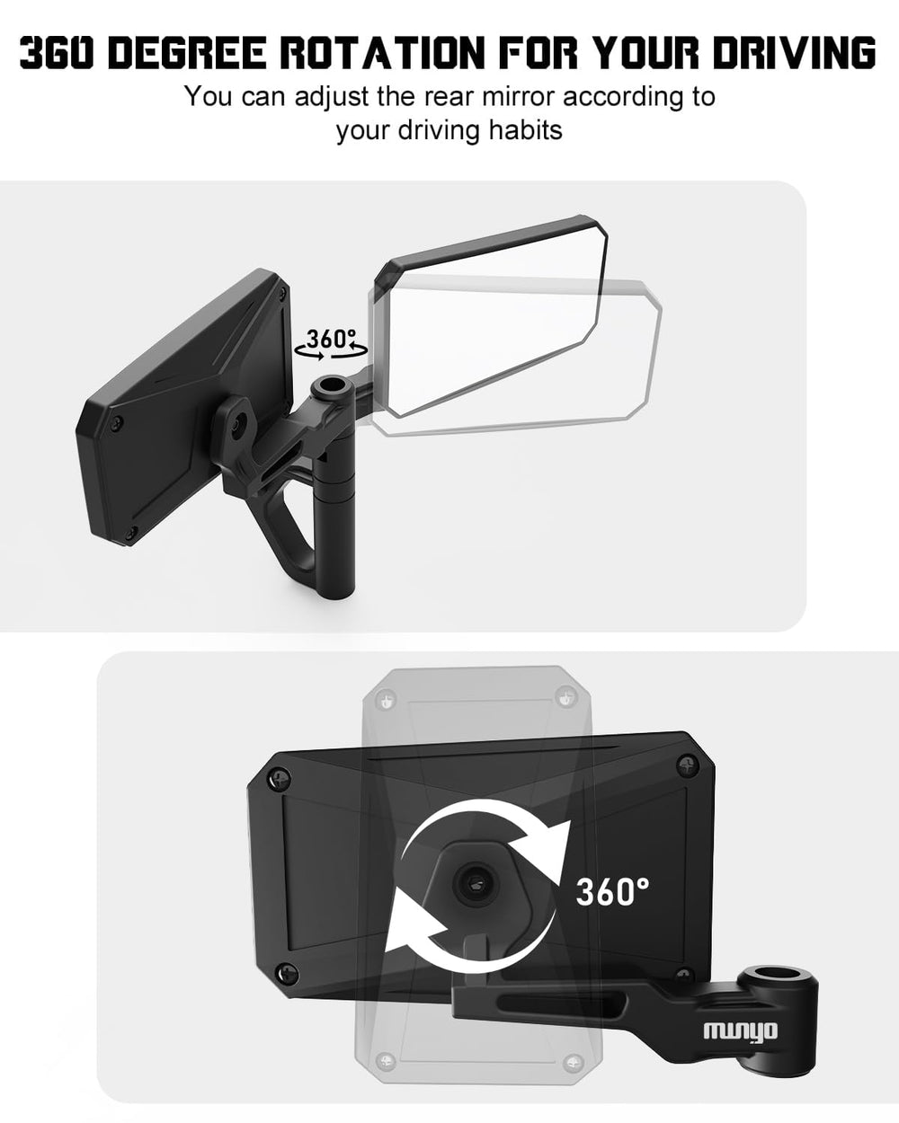 MWNYO bracket with waterproof cover and hardware preventing water ingress and noise