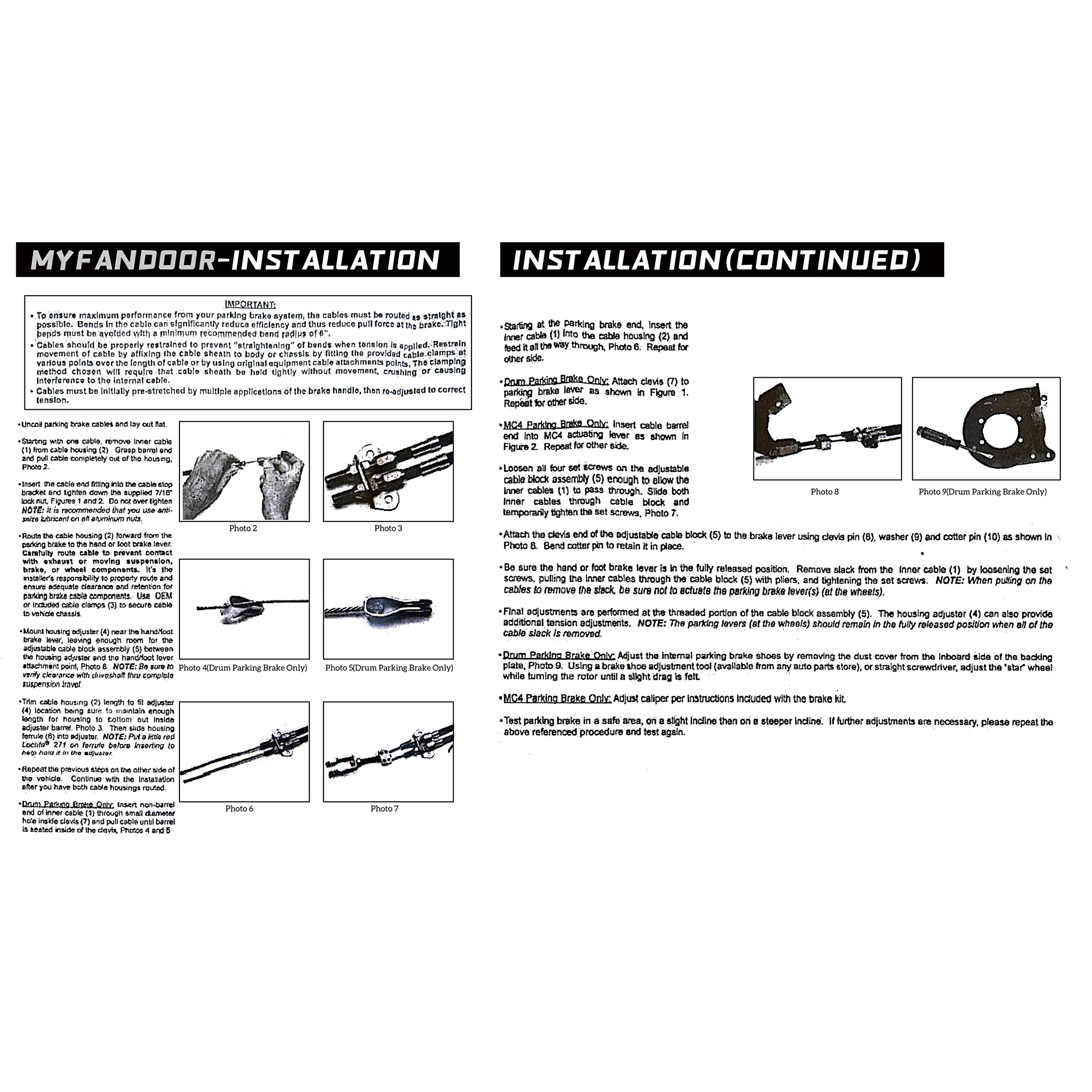 MYFANDOOR kit laid out on workbench ready to install for quick, hassle-free replacement