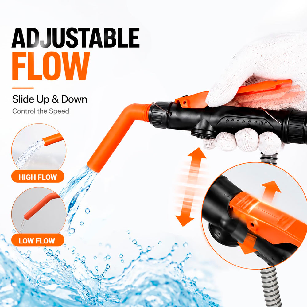 MyRainier nozzle with flow adjustment lever showing precise flow control benefit