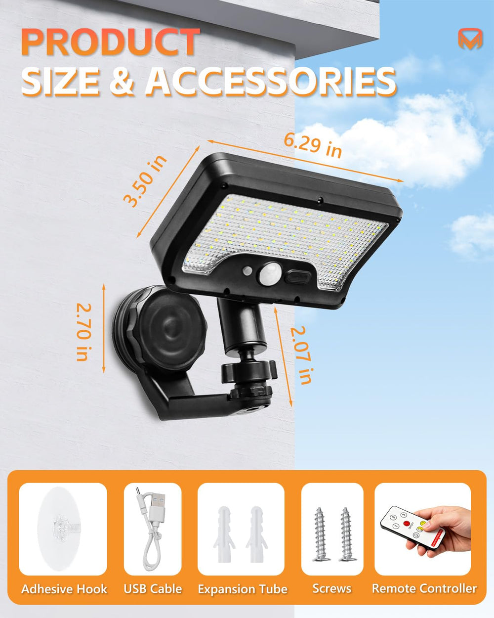 MYRVIPX accessories and mounts showing screws, adhesive hooks for versatile installation