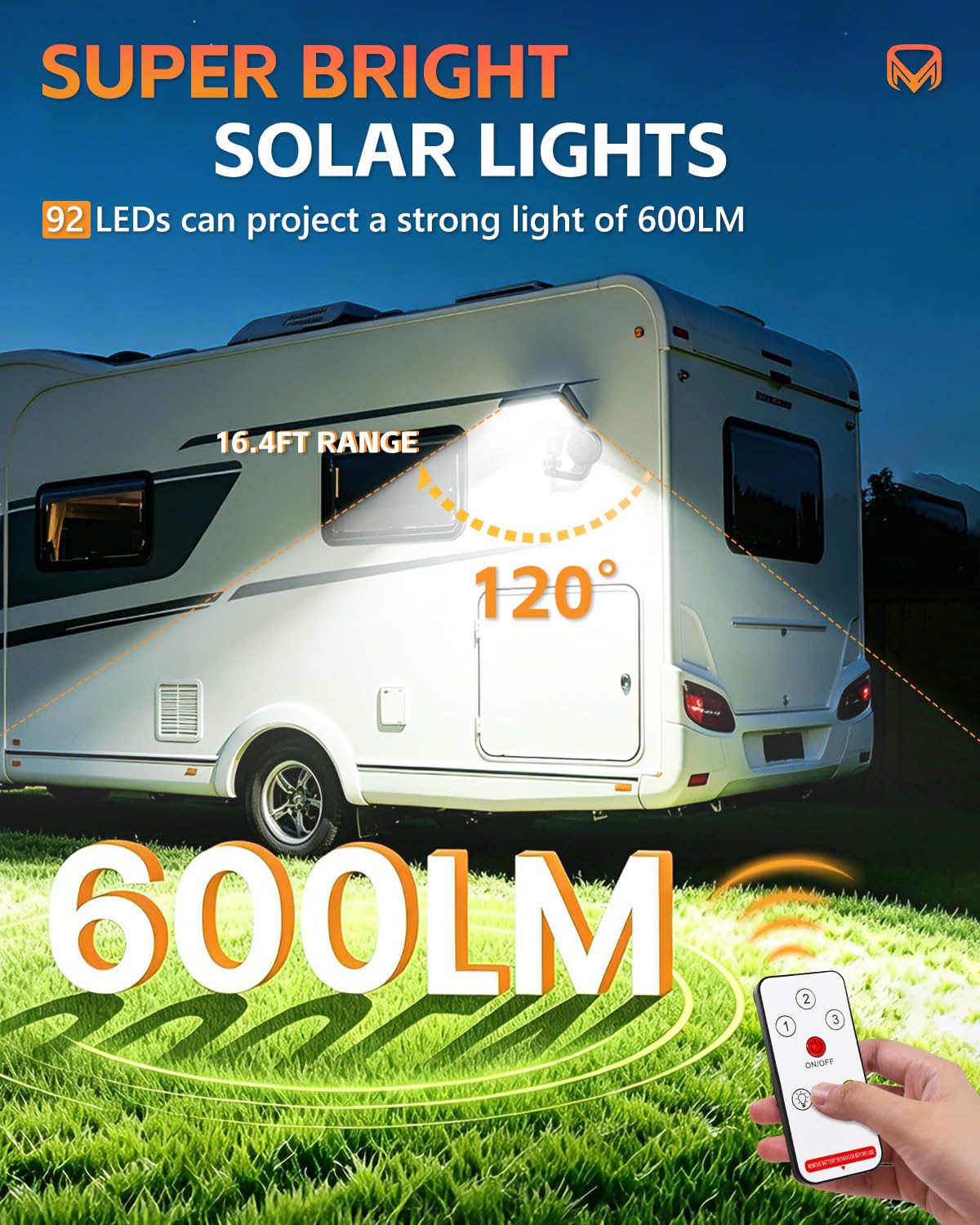 MYRVIPX rotated lamp head highlighting 360-degree aim for flexible beam direction
