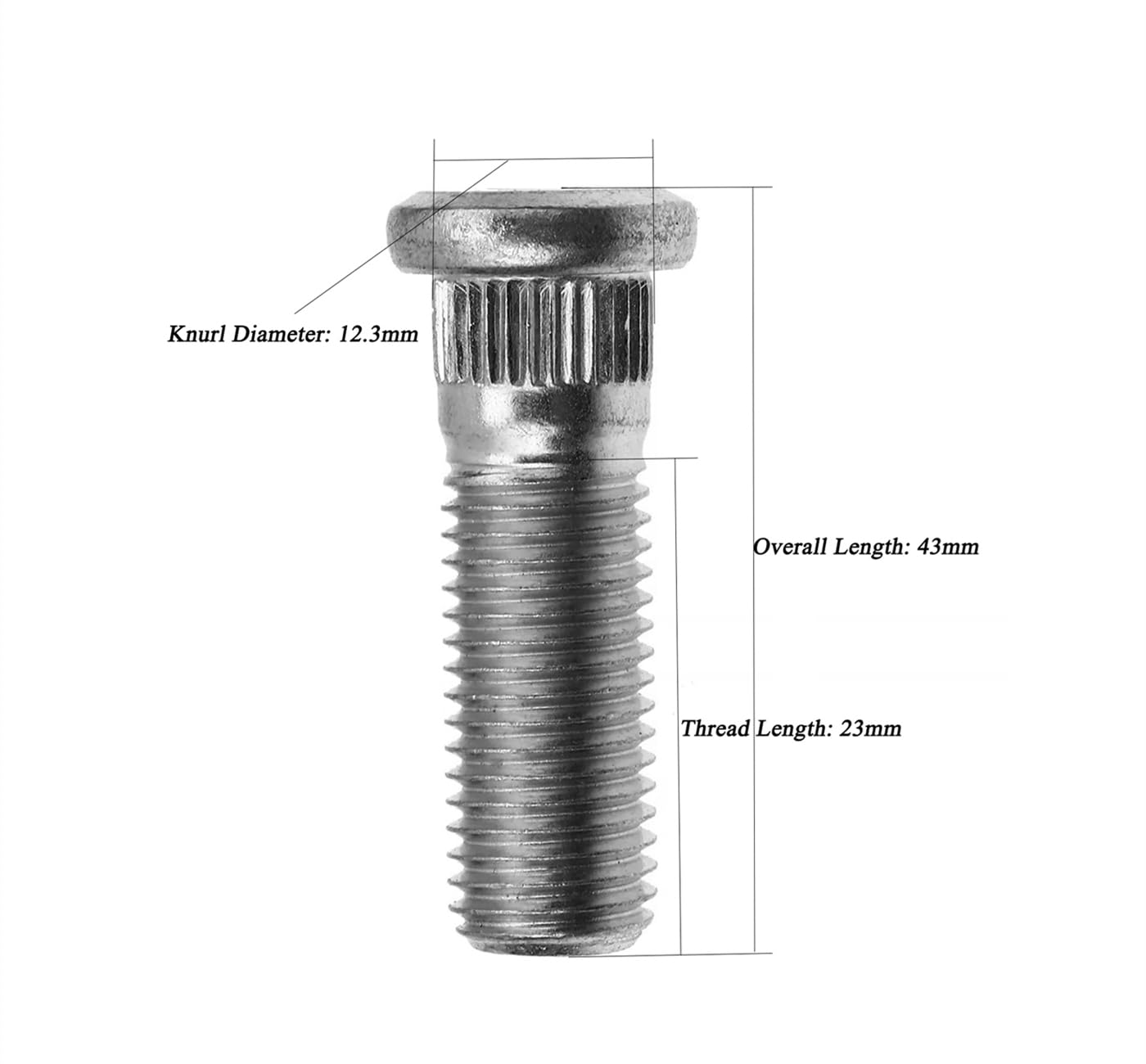 Mysttoo single stud installed in a wheel hub demonstrating correct seating and wheel safety benefit