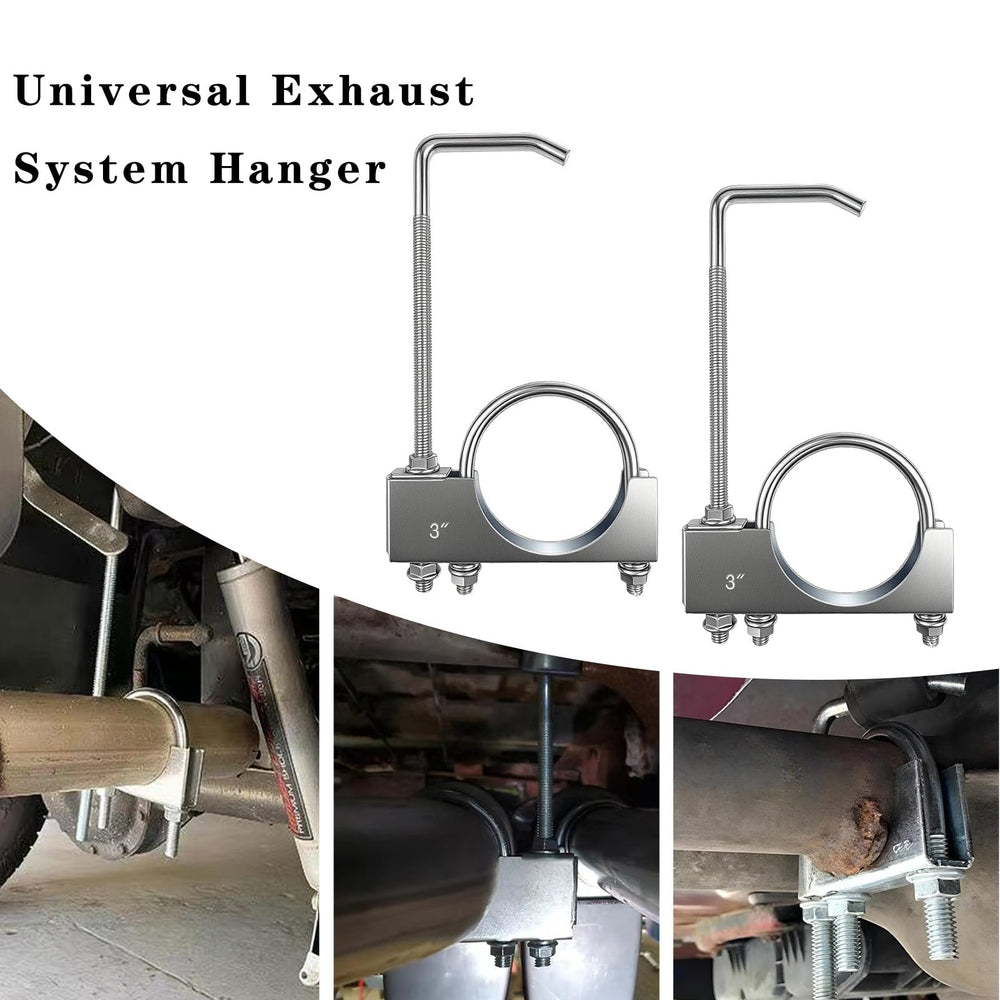 Myzpahn installed on 3-inch exhaust pipe showing stable muffler support