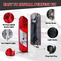 MZORANGE tail light installed on Ford Transit demonstrating direct-fit replacement