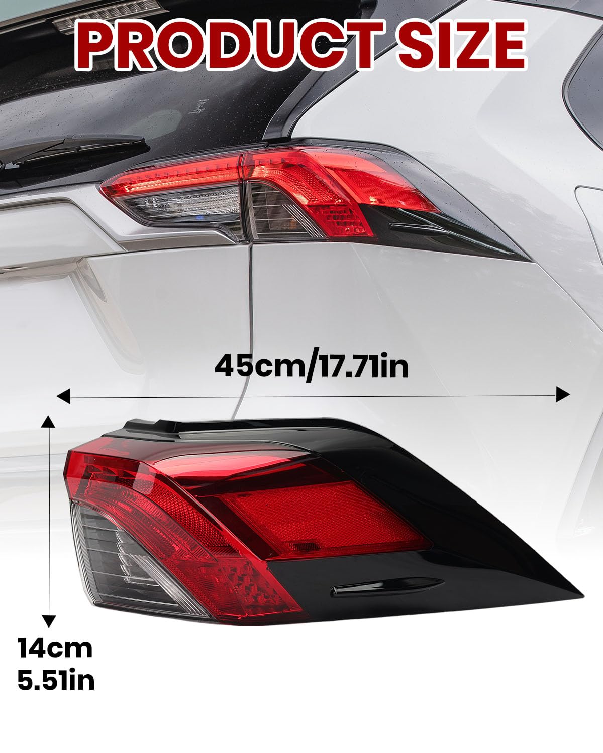 MZORANGE illuminated tail light at night demonstrating bright, compliant output