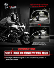 MZS chrome mirror installed on cruiser bike demonstrating real-world fit and benefit