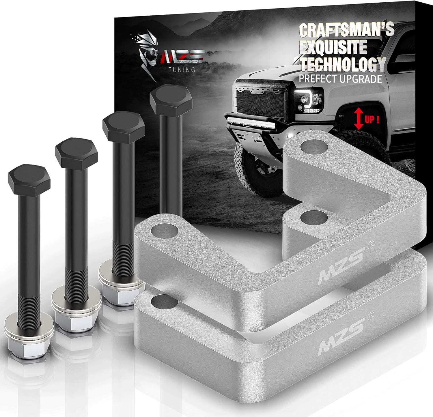 MZS front packaging showing kit contents and benefit of easy bolt-on installation