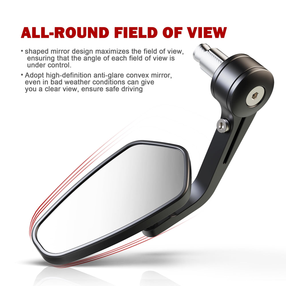 MZS convex mirror reflecting traffic to provide expanded rear vision
