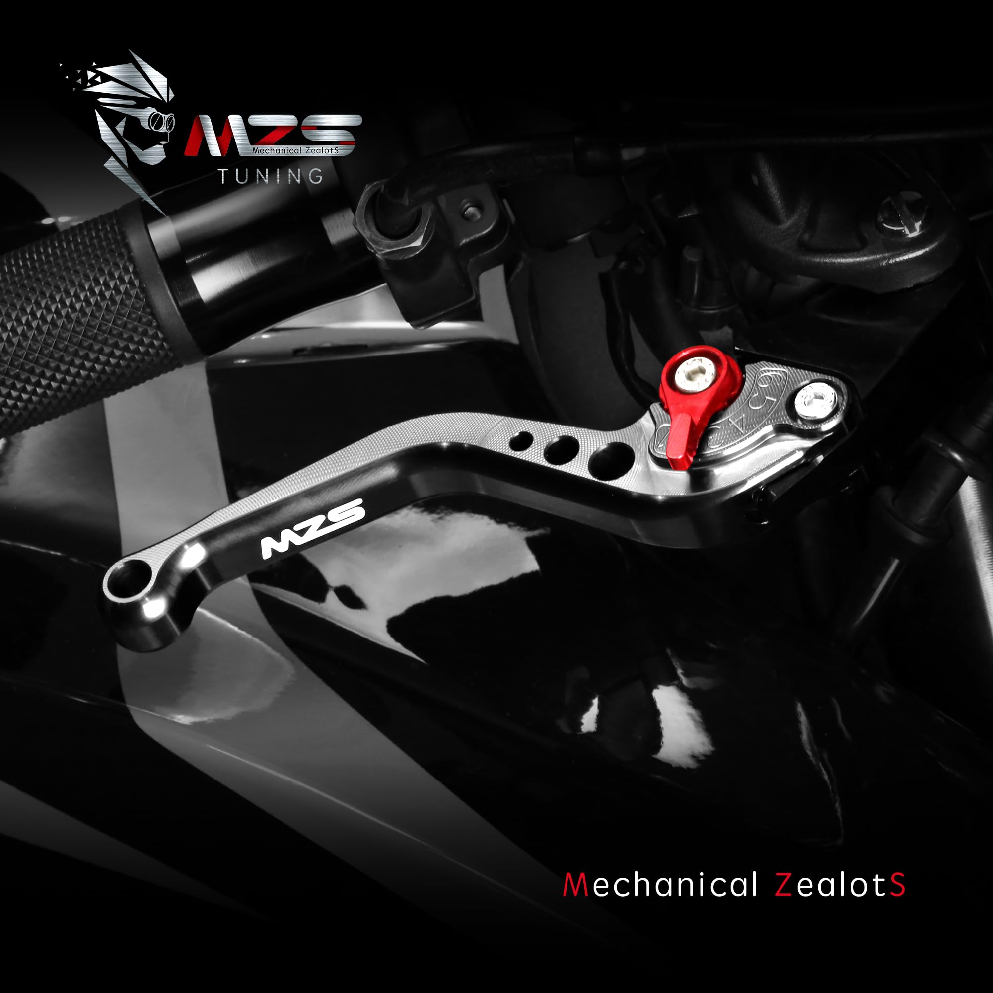 MZS lever next to ruler for size comparison to confirm fitment and scale