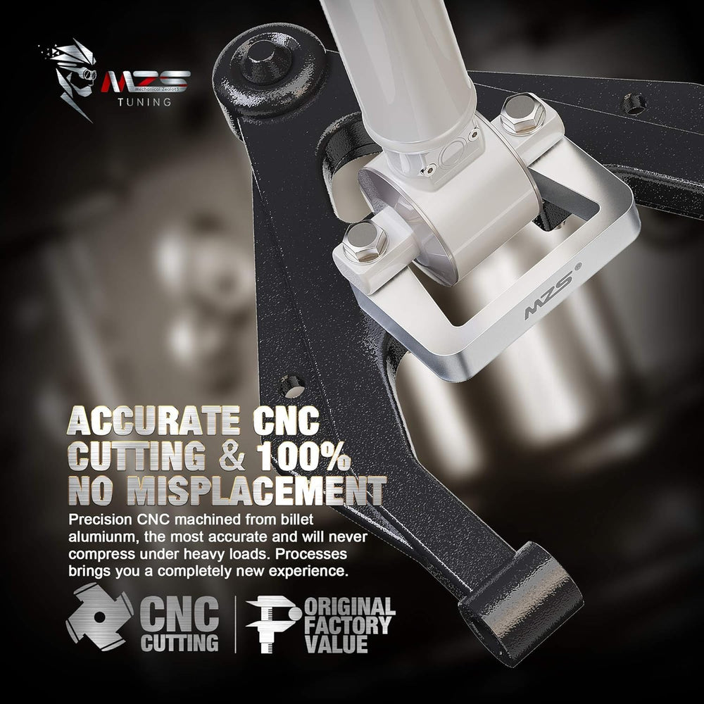 MZS spacers installed on a strut showing correct fitment and improved clearance