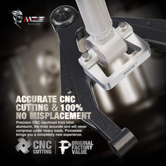 MZS spacers installed on a strut showing correct fitment and improved clearance