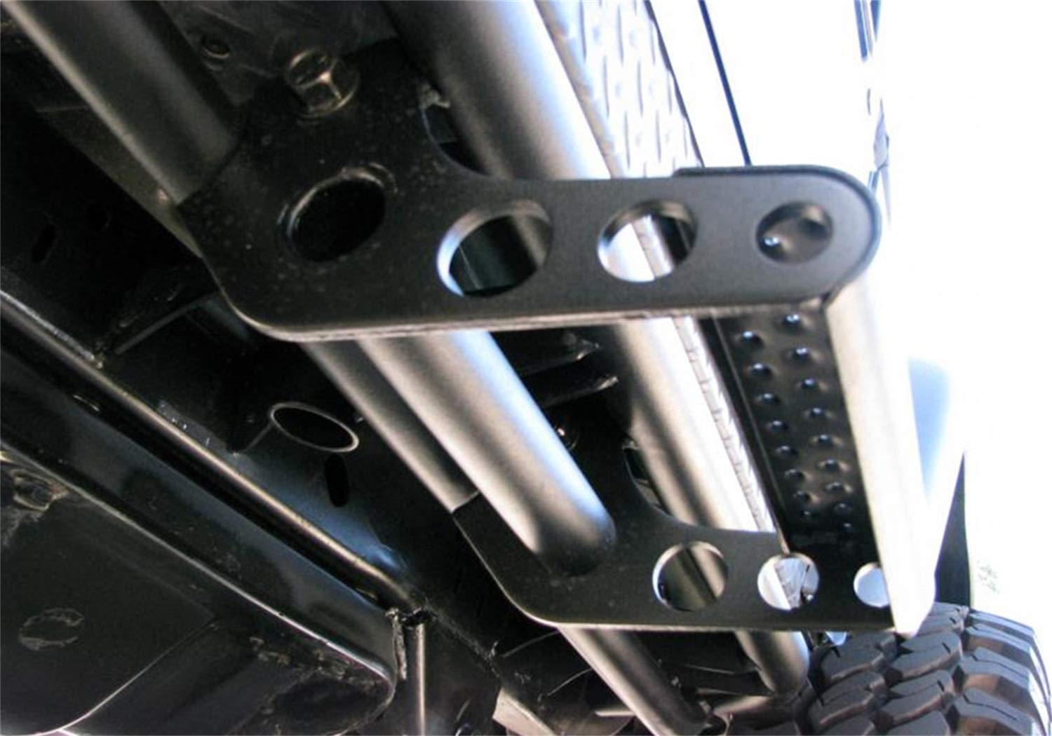n-FAB RealTruck close-up of dimpled step plate showing secure footing