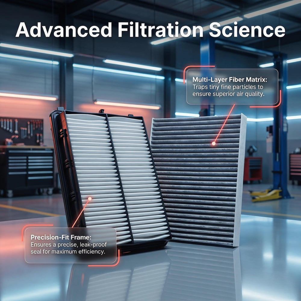 N2ZQ8D engine filter media close-up for improved airflow benefit