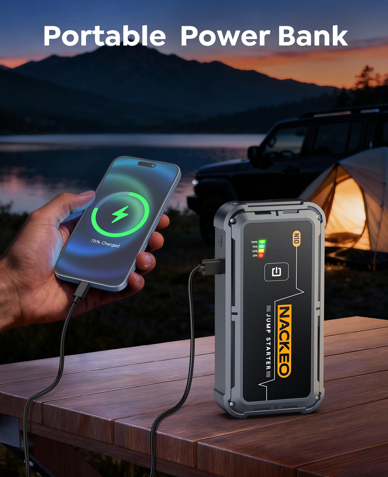 NACKEO LED flashlight modes shown for emergency visibility benefit
