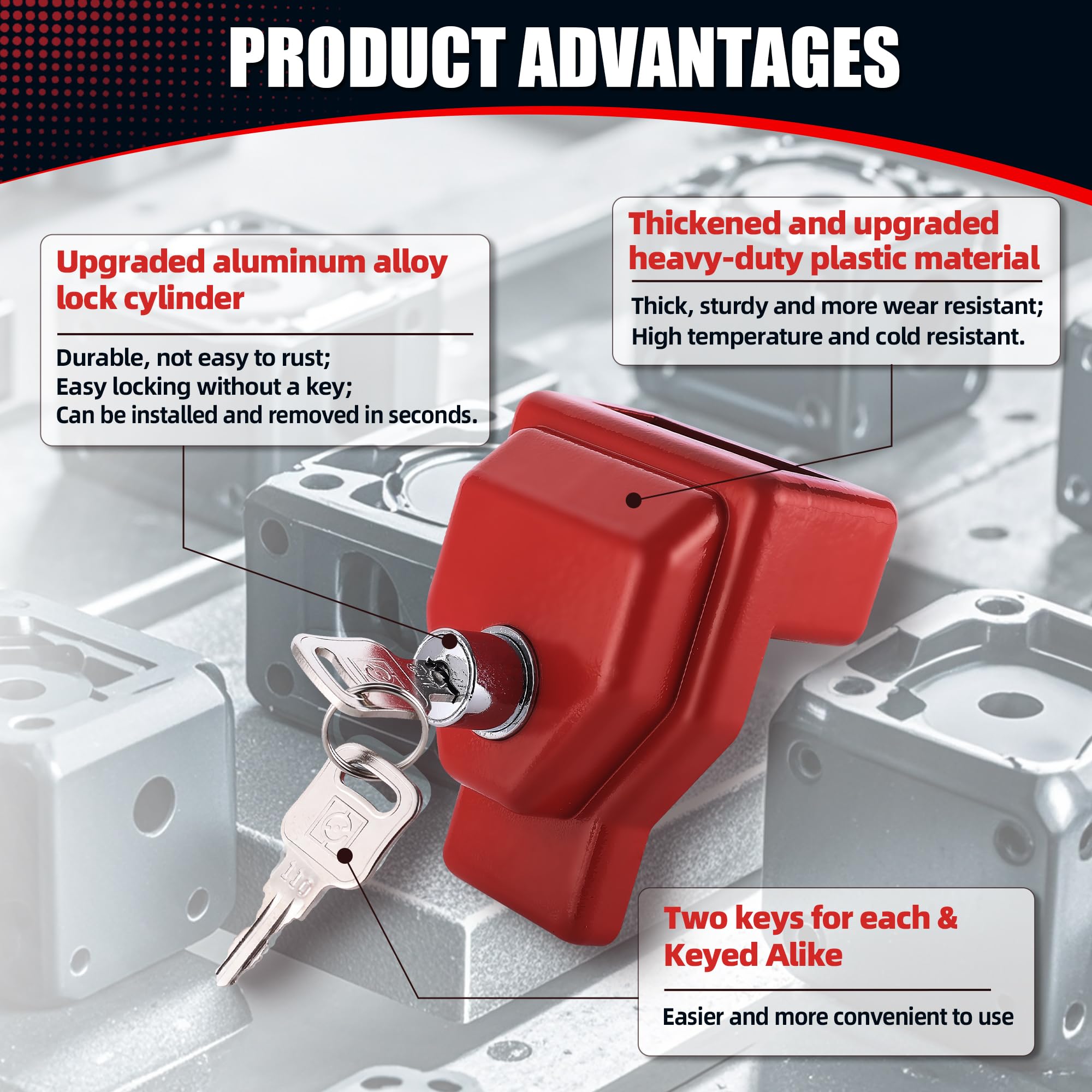 NAKANEKO two keys beside lock offering convenient backup access