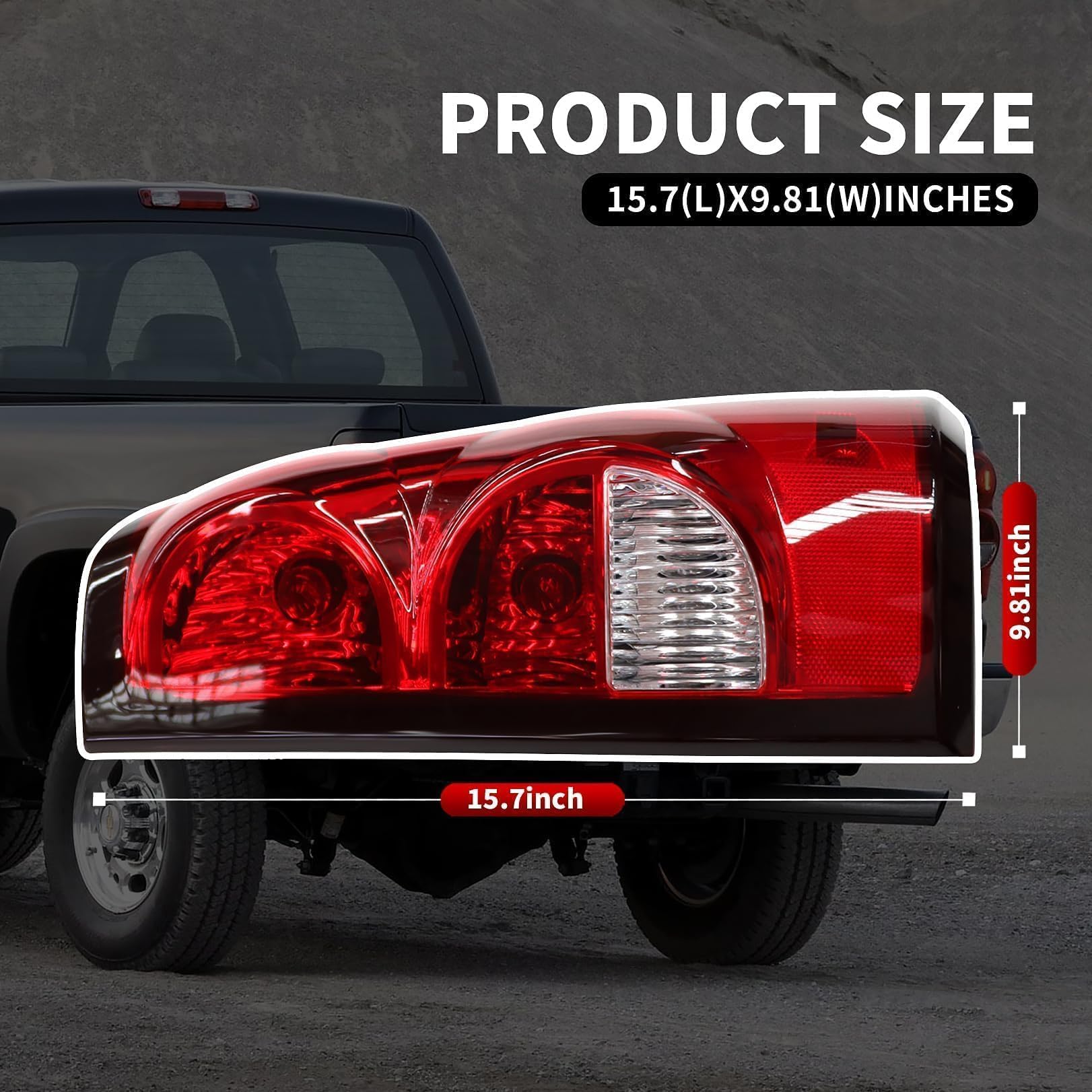 Nakkaa tail light beside measuring tape showing correct scale fit