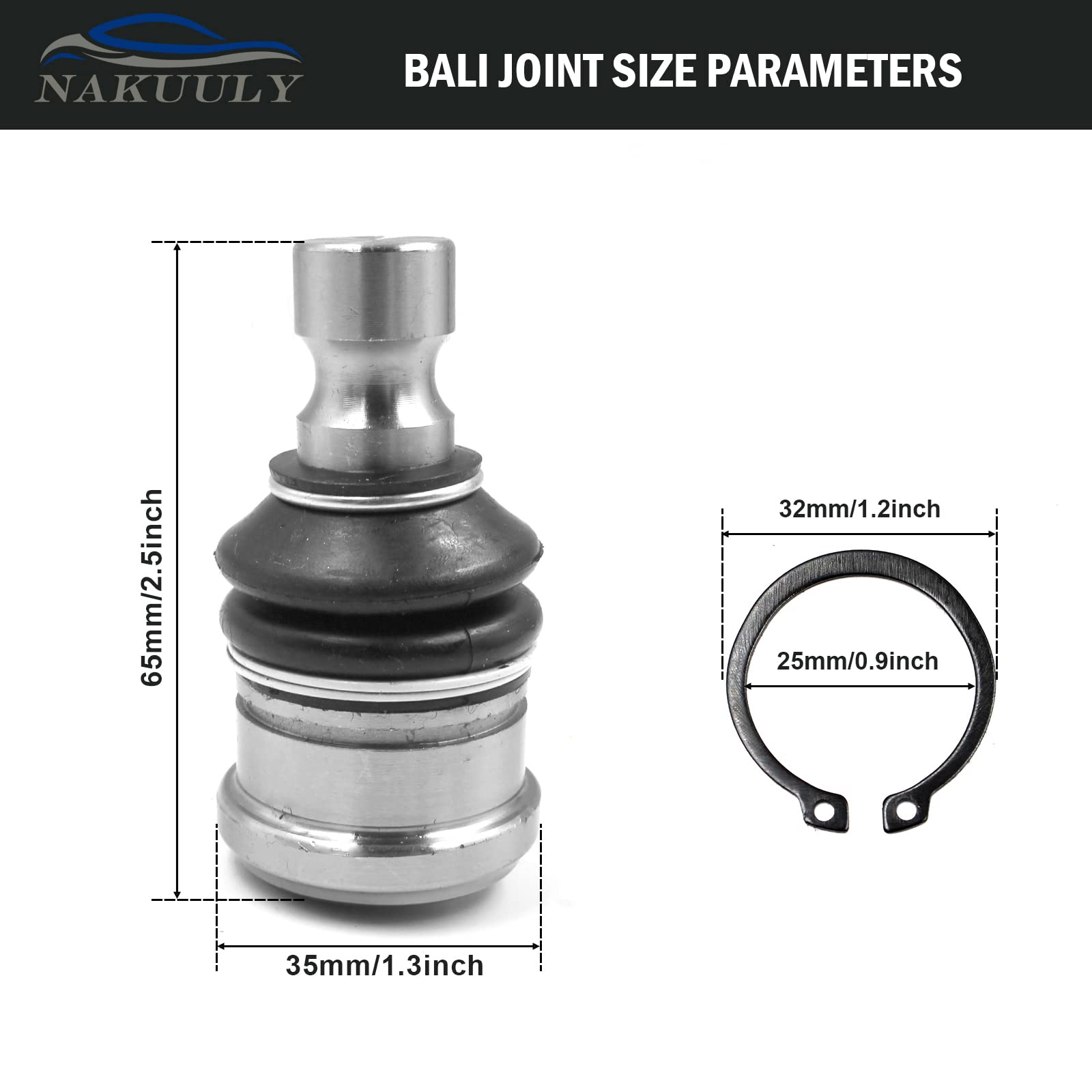 Nakuuly ball joint installed on lower control arm improving steering stability