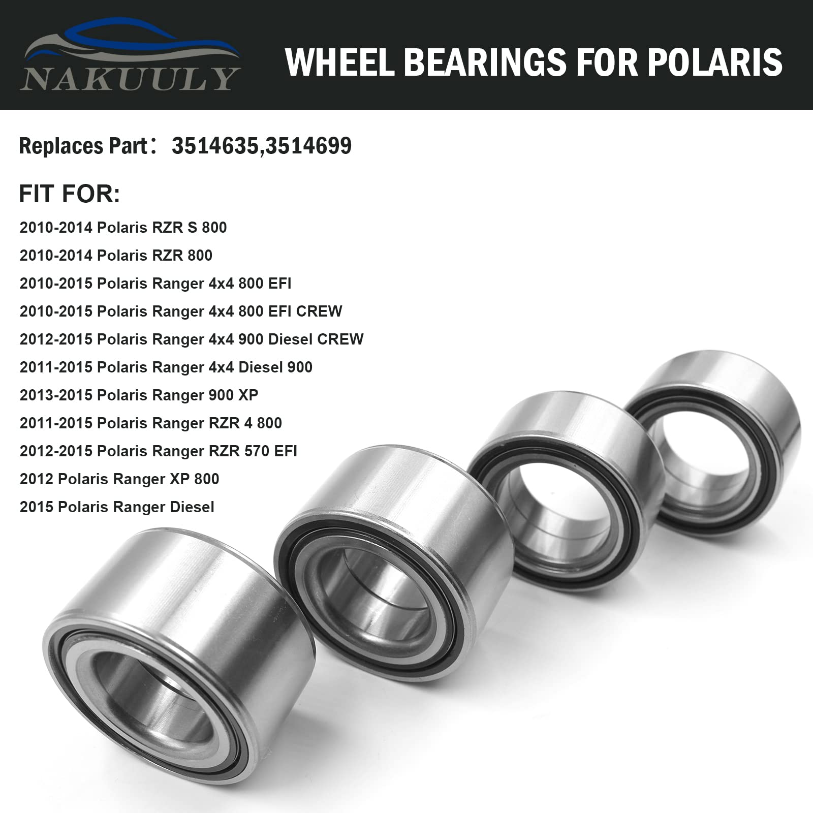 Nakuuly bearing installed on Polaris hub showing correct fit and improved wheel stability