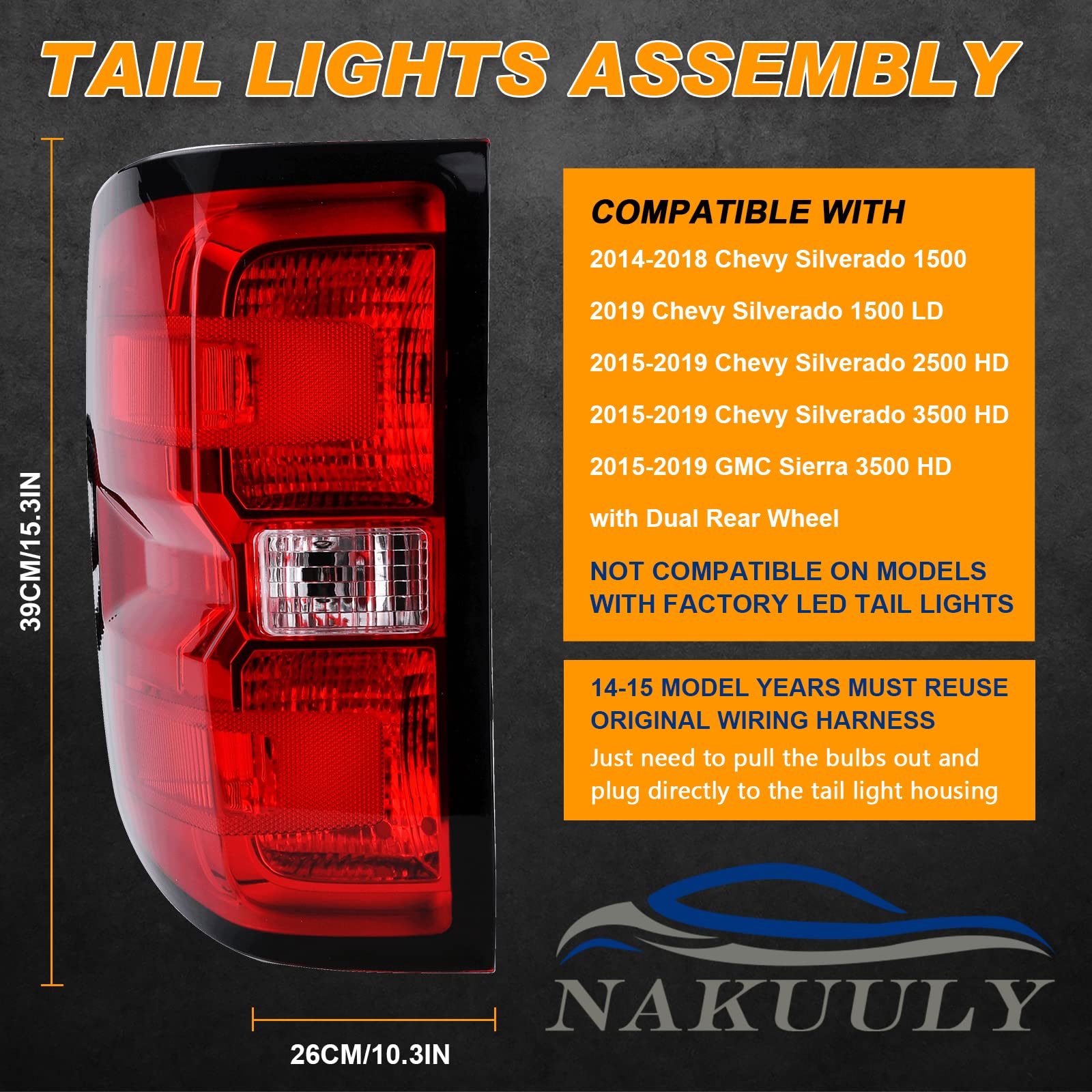 Nakuuly tail light lens close-up highlighting clarity and weather-resistant protection