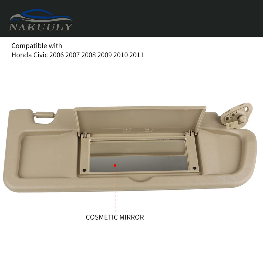 Nakuuly visor mounted on passenger side showing matching beige tone