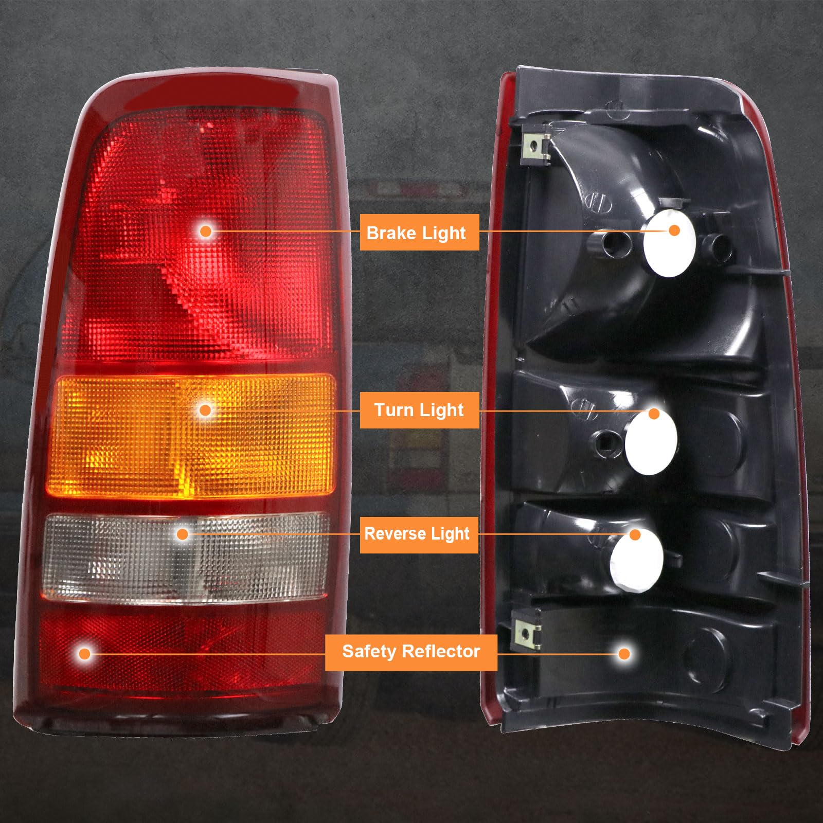 Nakuuly tail light backside with connector for fast plug-and-play installation