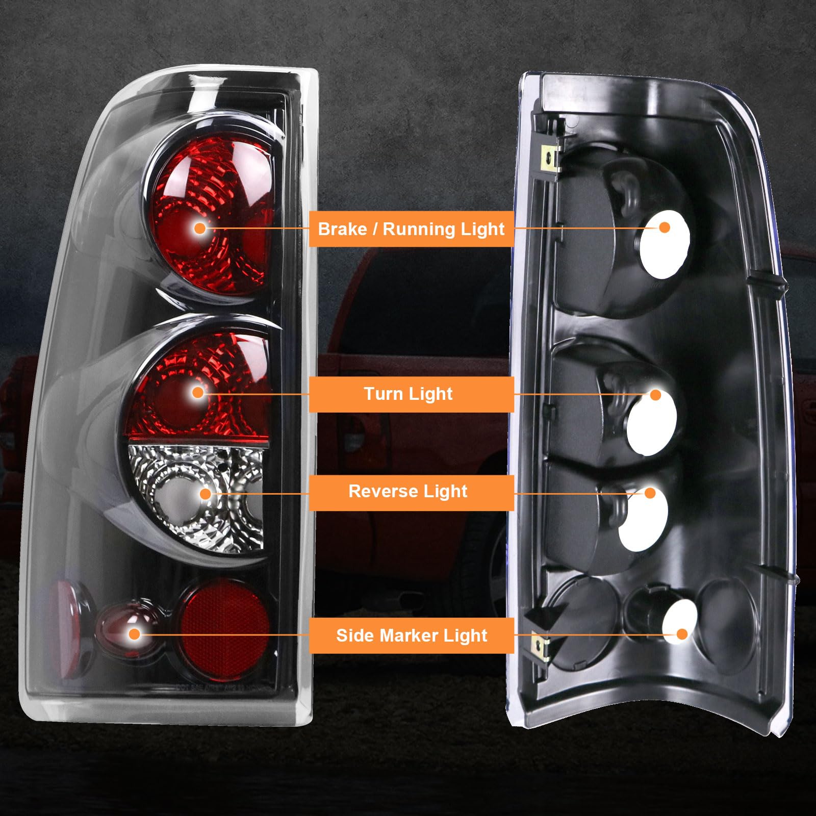 Nakuuly tail light lens close-up showing impact-resistant texture and seal