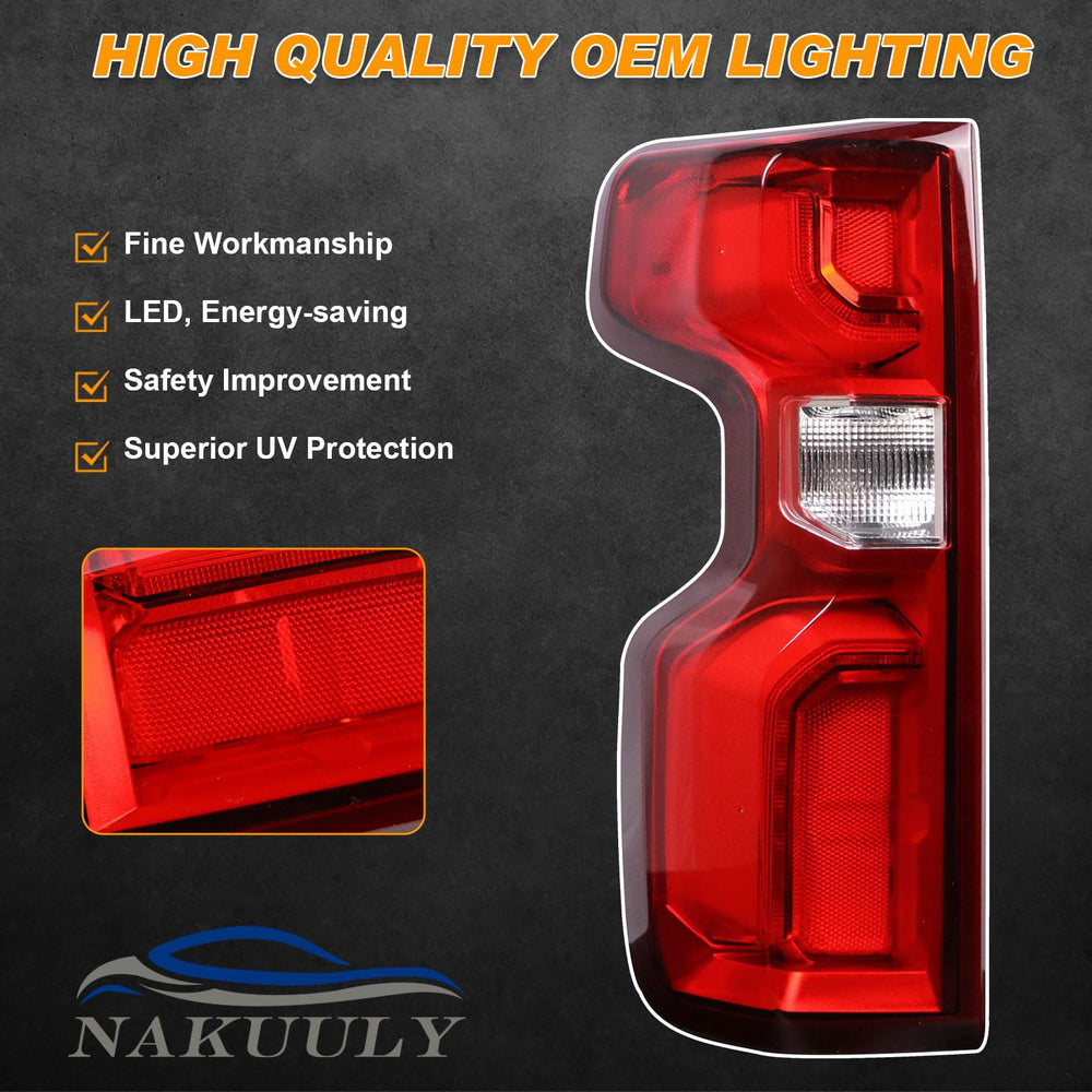 Nakuuly tail light packaging with bulb and harness included for convenience