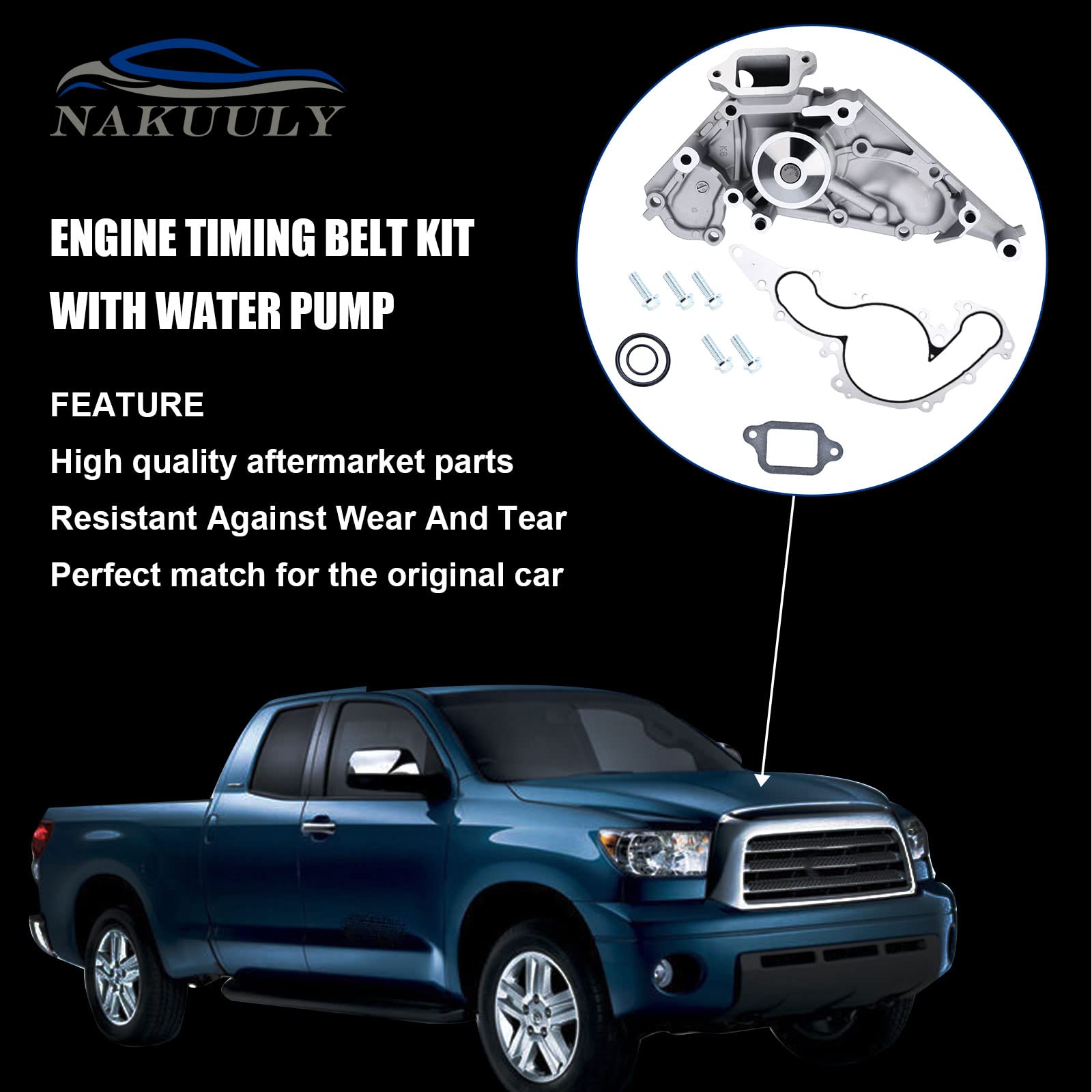 Nakuuly tensioner and idler pulleys detail ensuring correct belt alignment and tension