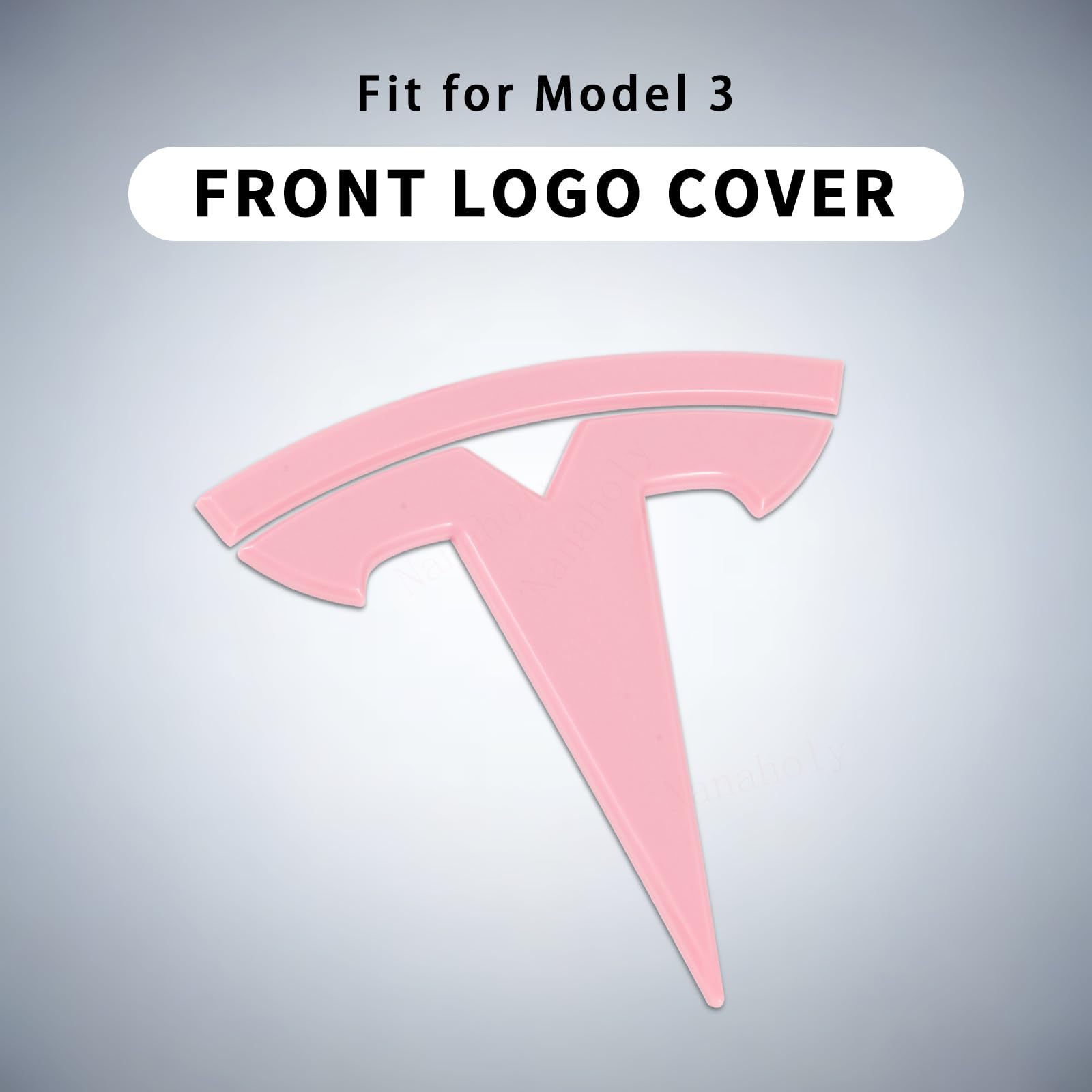 Nanaholy rear emblem profile on Model 3 highlighting cohesive style