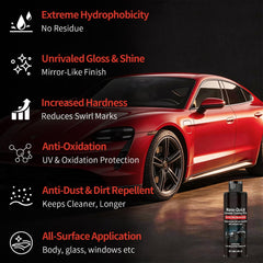 Generic Nano-Quick Ceramic Coating Pro spray action closeup demonstrating easy application