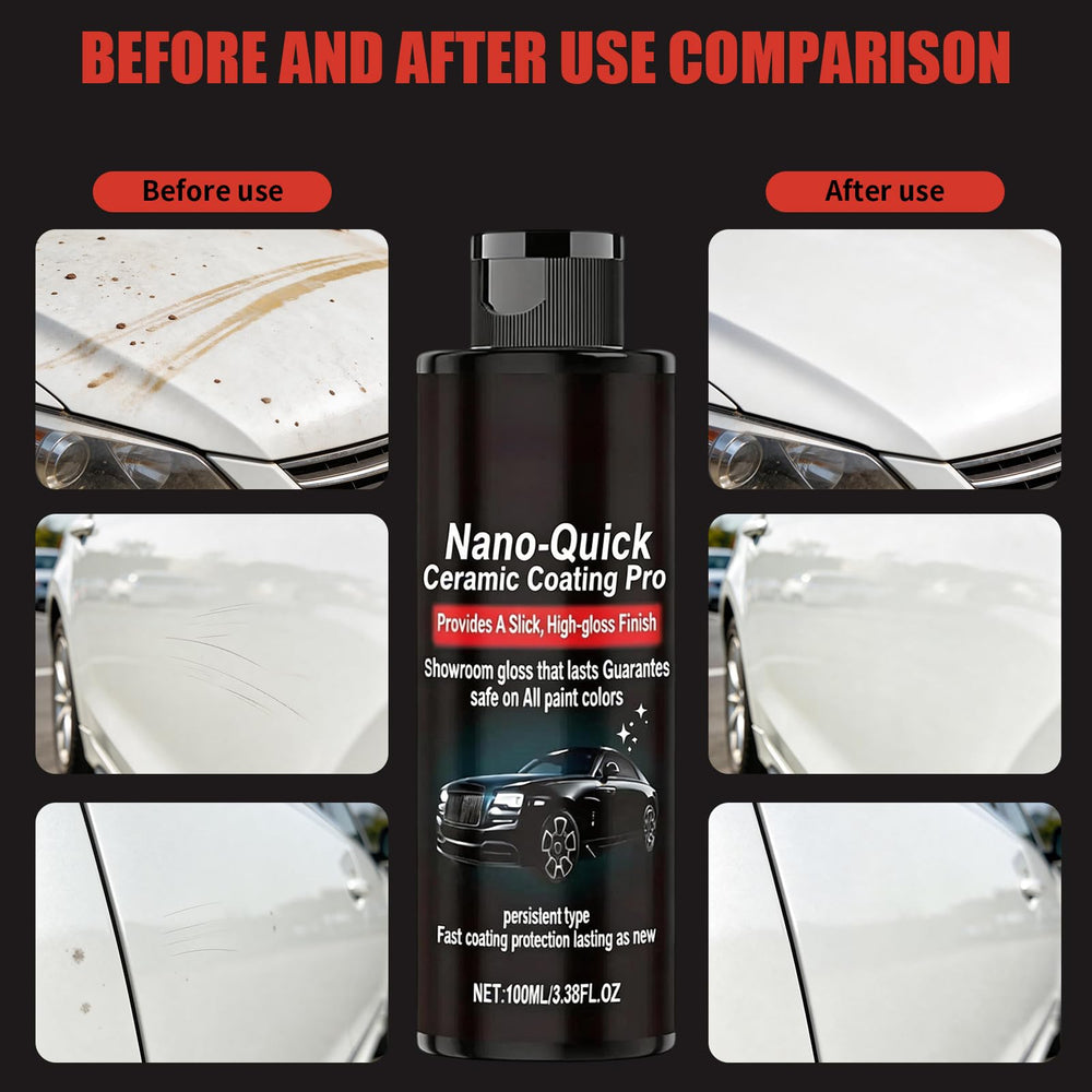 Generic Nano-Quick Ceramic Coating Pro on plastic trim closeup restoring color and sheen